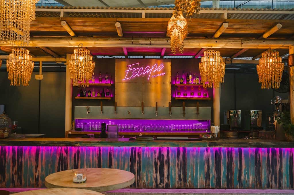 Beach club vibes rooftop bar in Bangkok