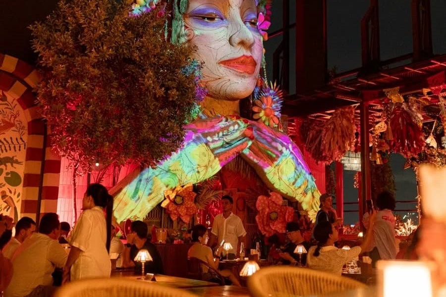 Tulum Sky Bar - instagrammable rooftop bar in Bangkok Thailand